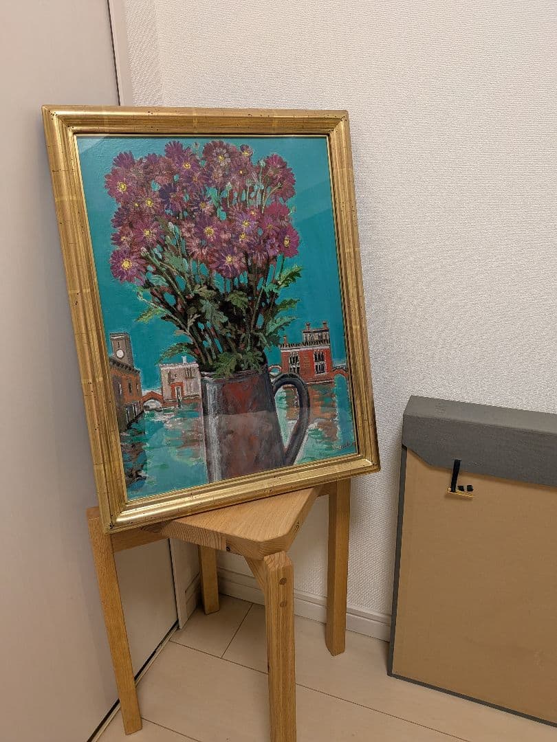 藪野健 淡い思いのまち 油彩8号P型 日動画廊