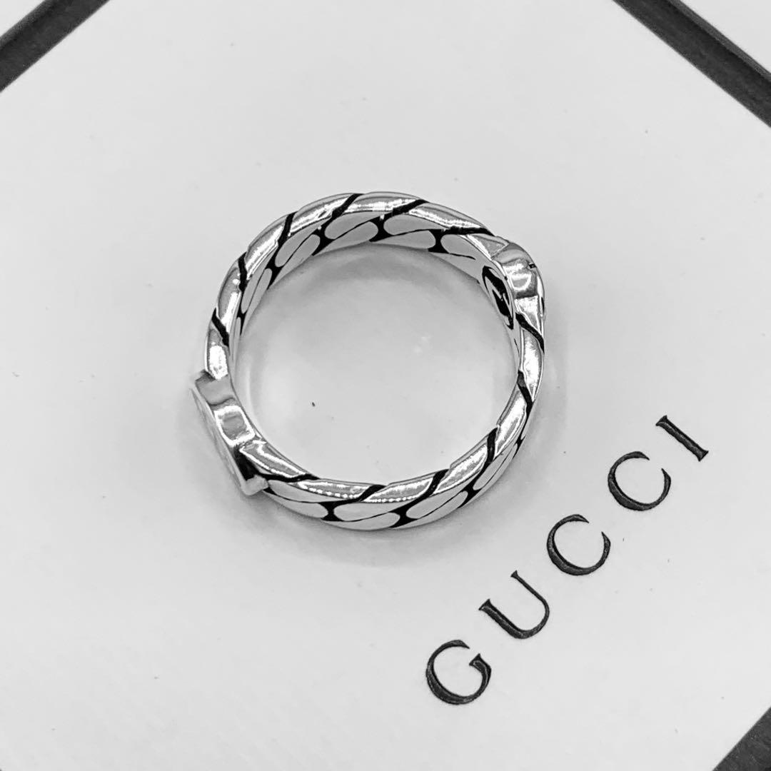 【美品/現行/希少サイズ】GUCCI リング　インターロッキング 喜平　24号