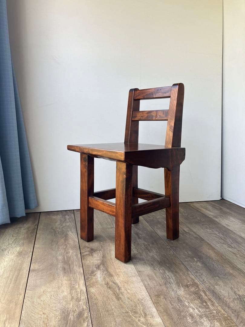 深谷木工　無垢材　チェア　椅子　スツール　飾り台　民芸　昭和56年