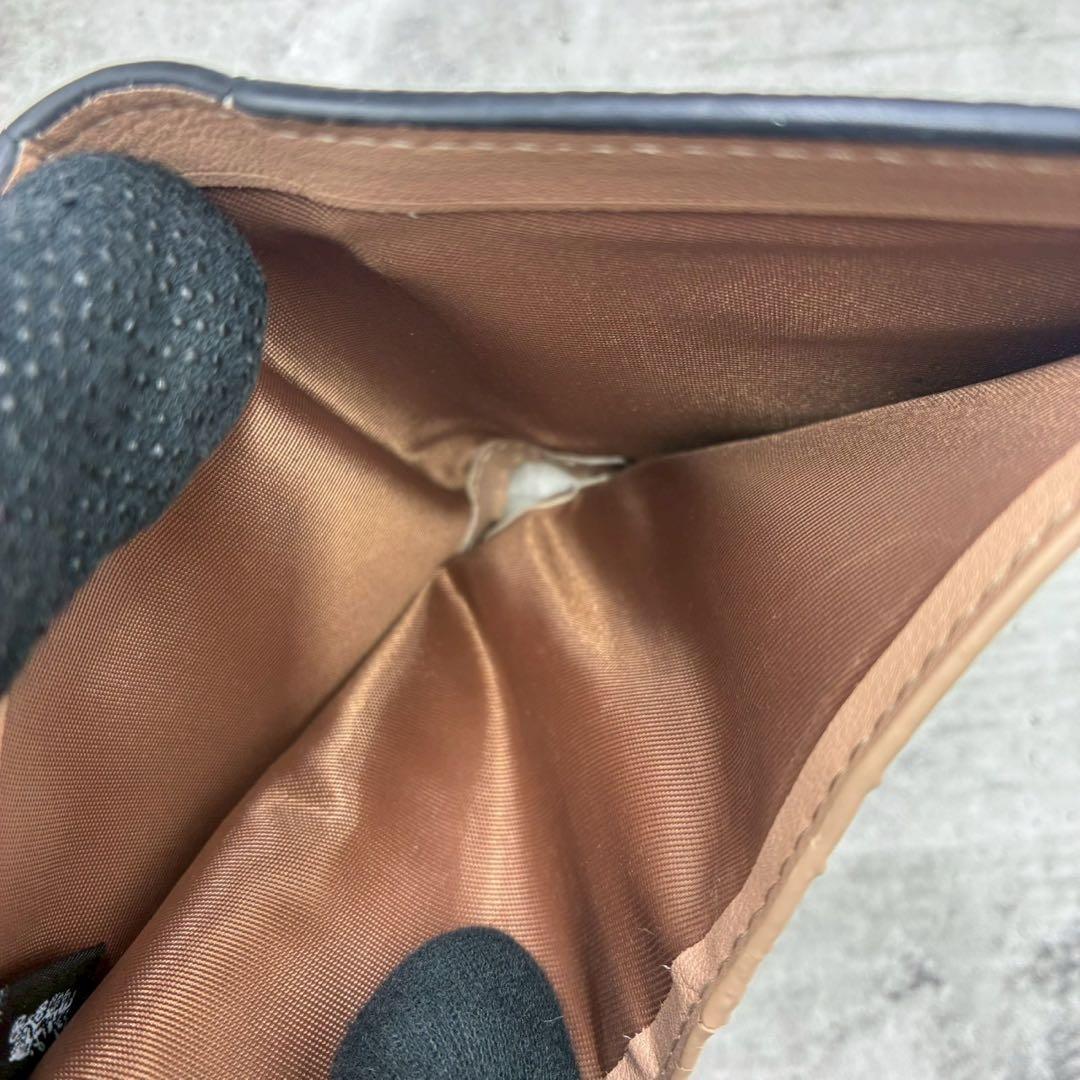 現行 未使用級 コーチ 折り財布 コンパクトウォレット バイカラー ミニ財布