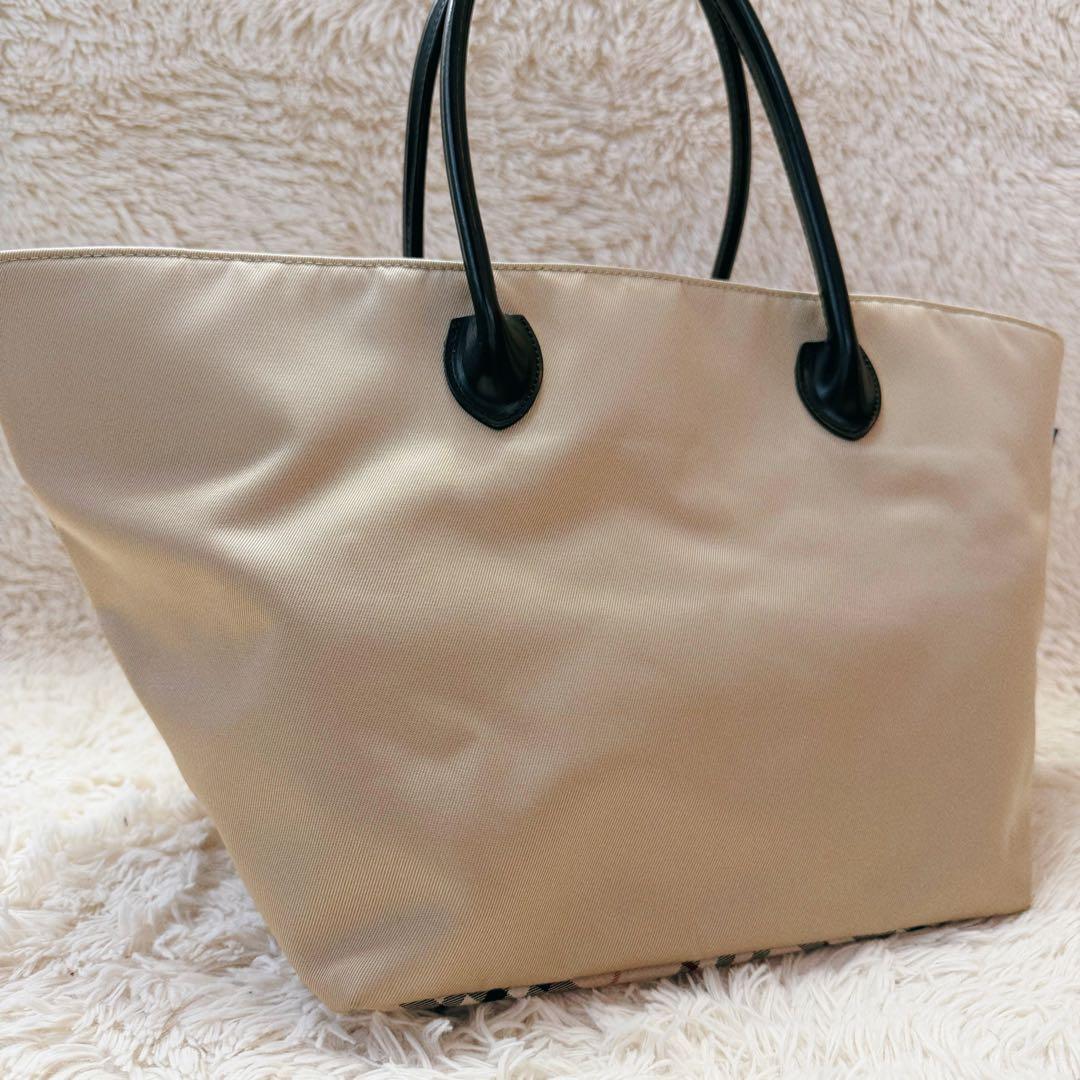 良品✨バーバリーロンドン ノバチェック ナイロン トートバッグ 舟形