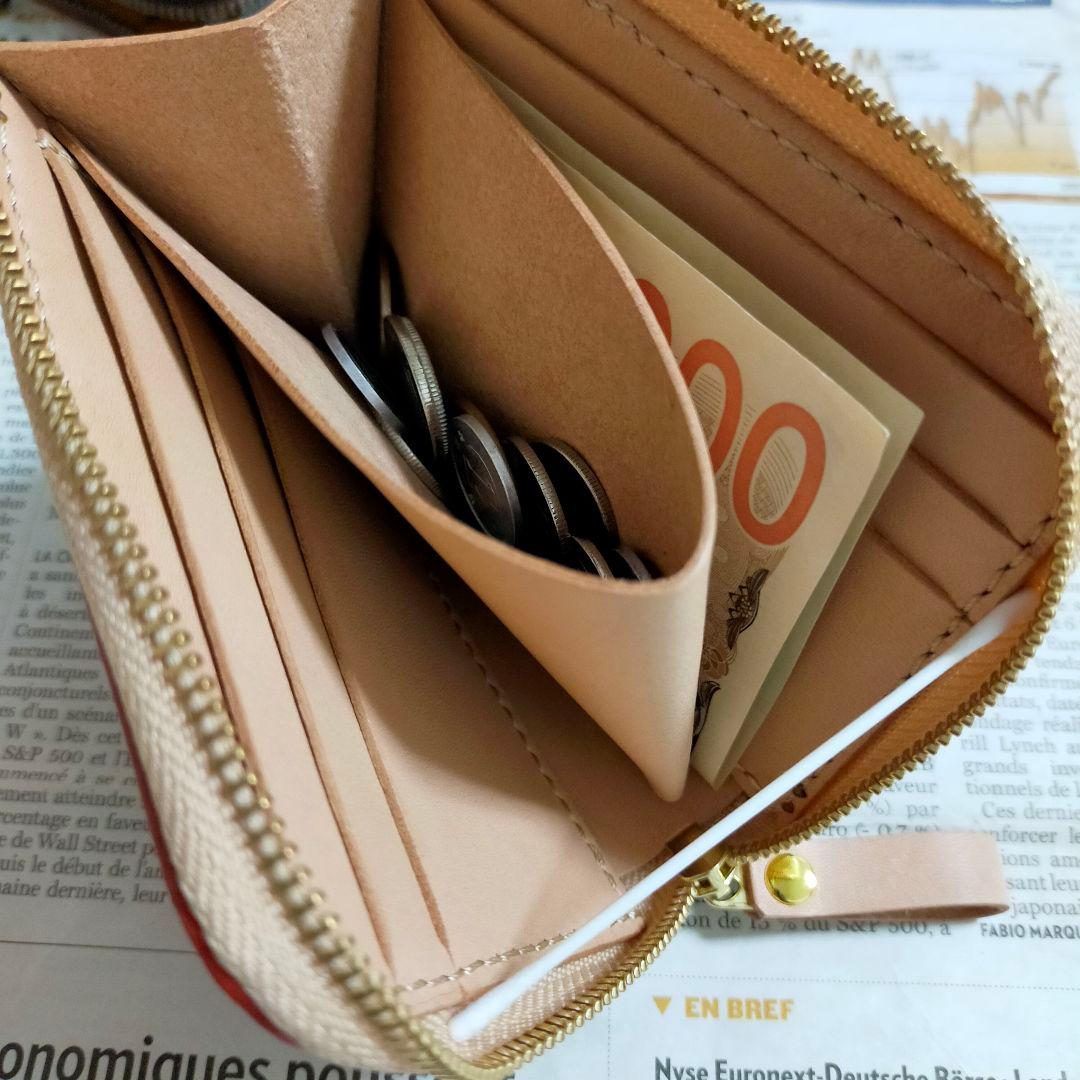 栃木レザー　L字ファスナーウォレット　コンパクト