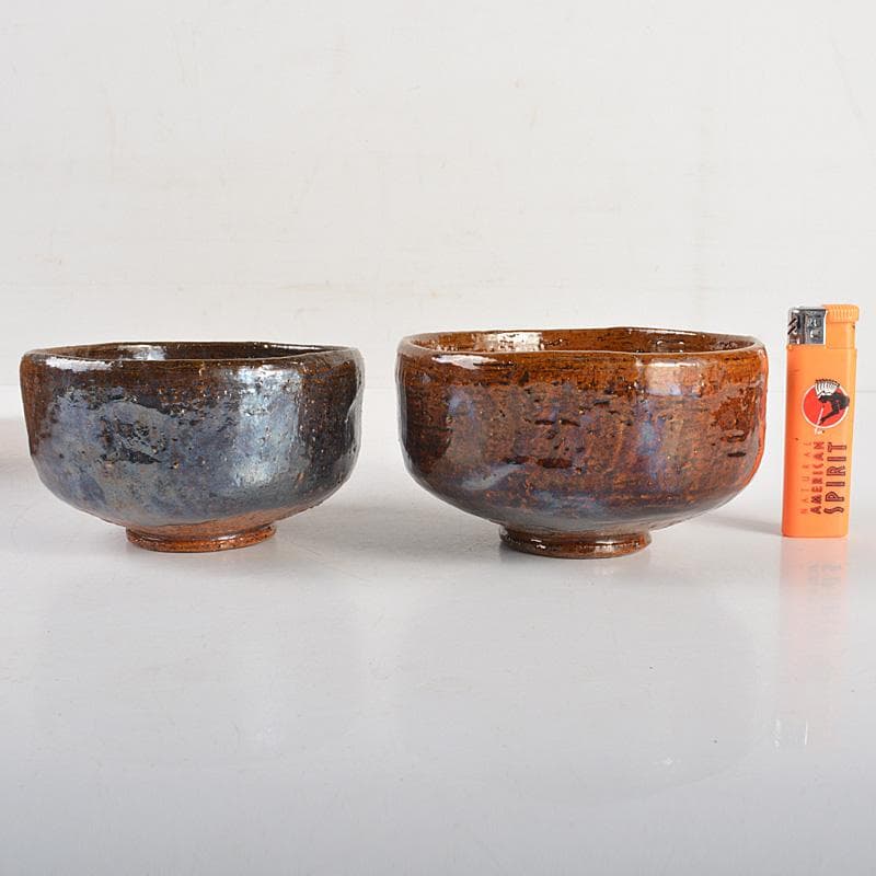 茶道具　大樋焼　大樋長阿弥造　飴釉茶碗　共箱　2点まとめて　V　6447