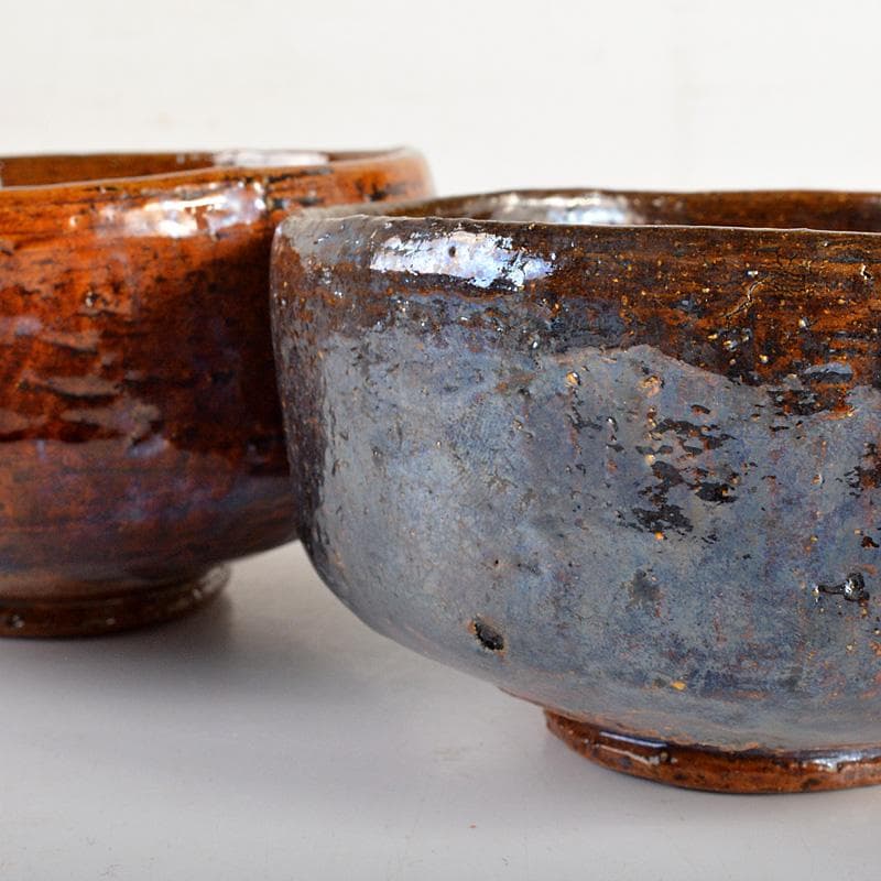 茶道具　大樋焼　大樋長阿弥造　飴釉茶碗　共箱　2点まとめて　V　6447