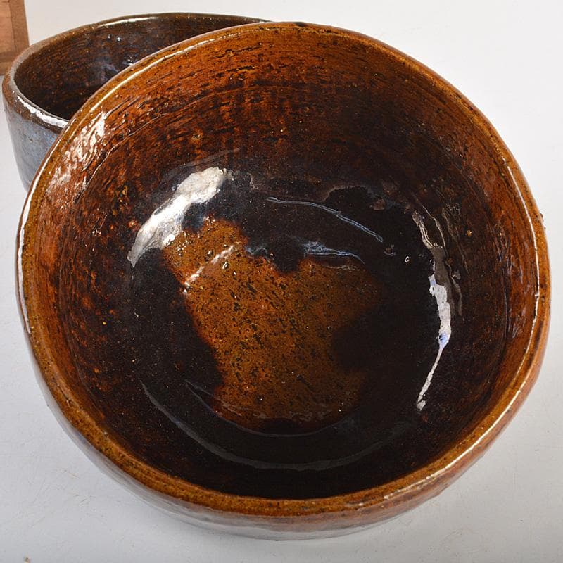 茶道具　大樋焼　大樋長阿弥造　飴釉茶碗　共箱　2点まとめて　V　6447