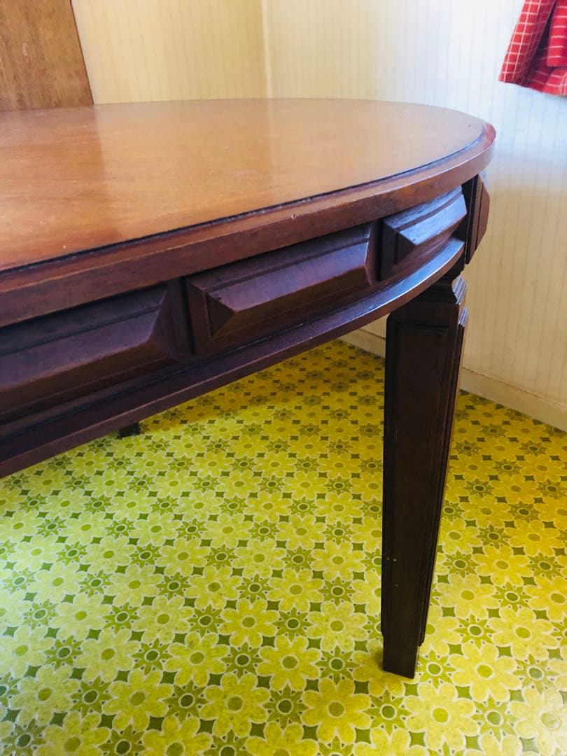 出た！！アンティーク　エクステンション　木製楕円形ダイニングテーブル 伸縮可能