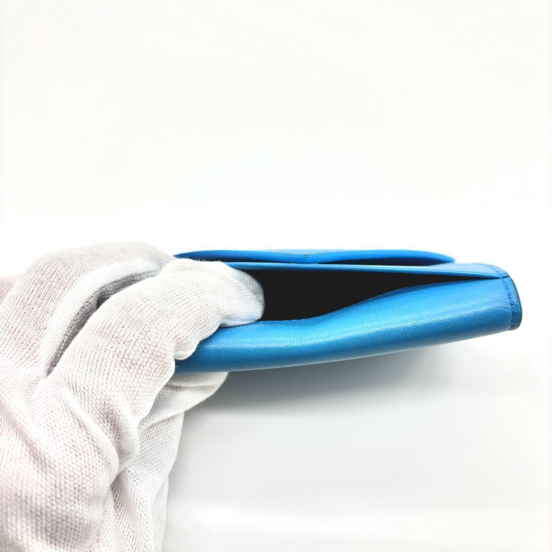 【希少✨】バレンシアガ 三つ折り 6連 キーケース ブルー ペーパー