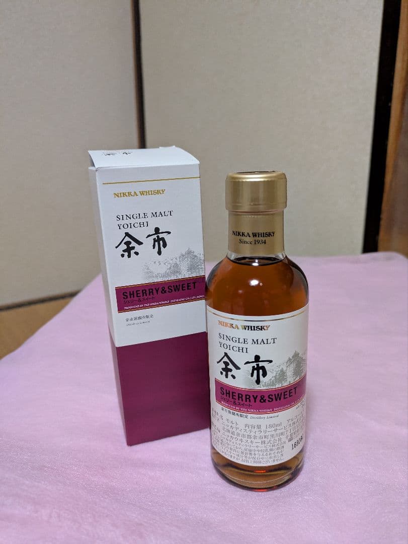 古酒 ニッカシングルモルト余市旧ラベル、 シェリー&スイート 180ml