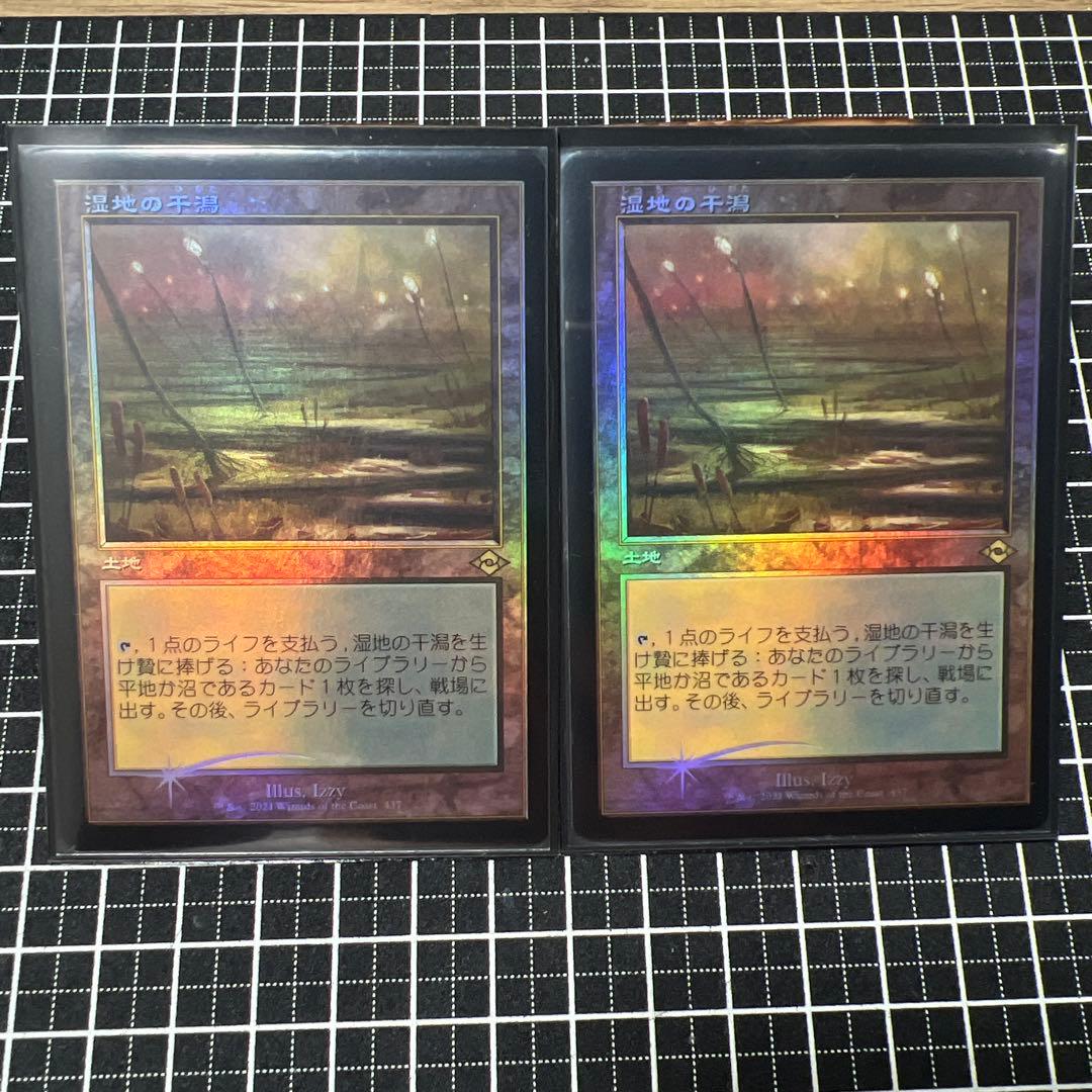 湿地の干潟　旧枠フォイル2枚