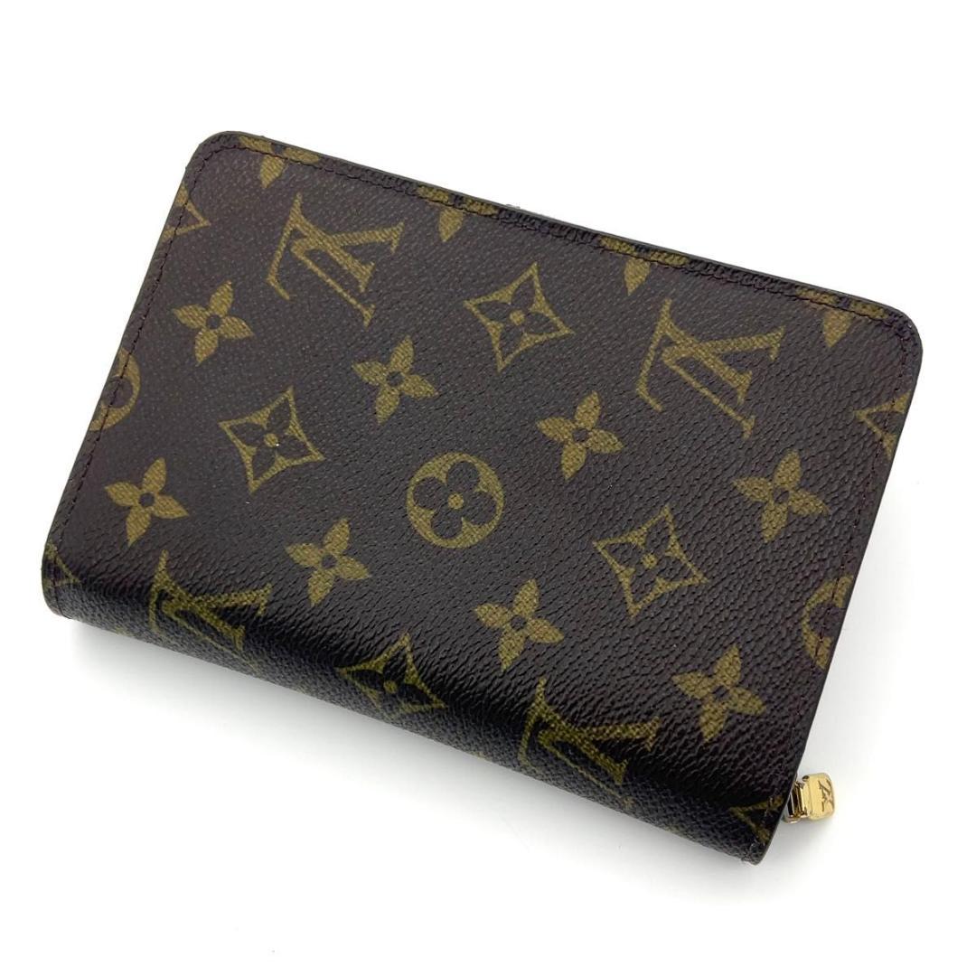 ルイヴィトン モノグラム 二つ折り財布 ポルトパピエジップ パスケース付