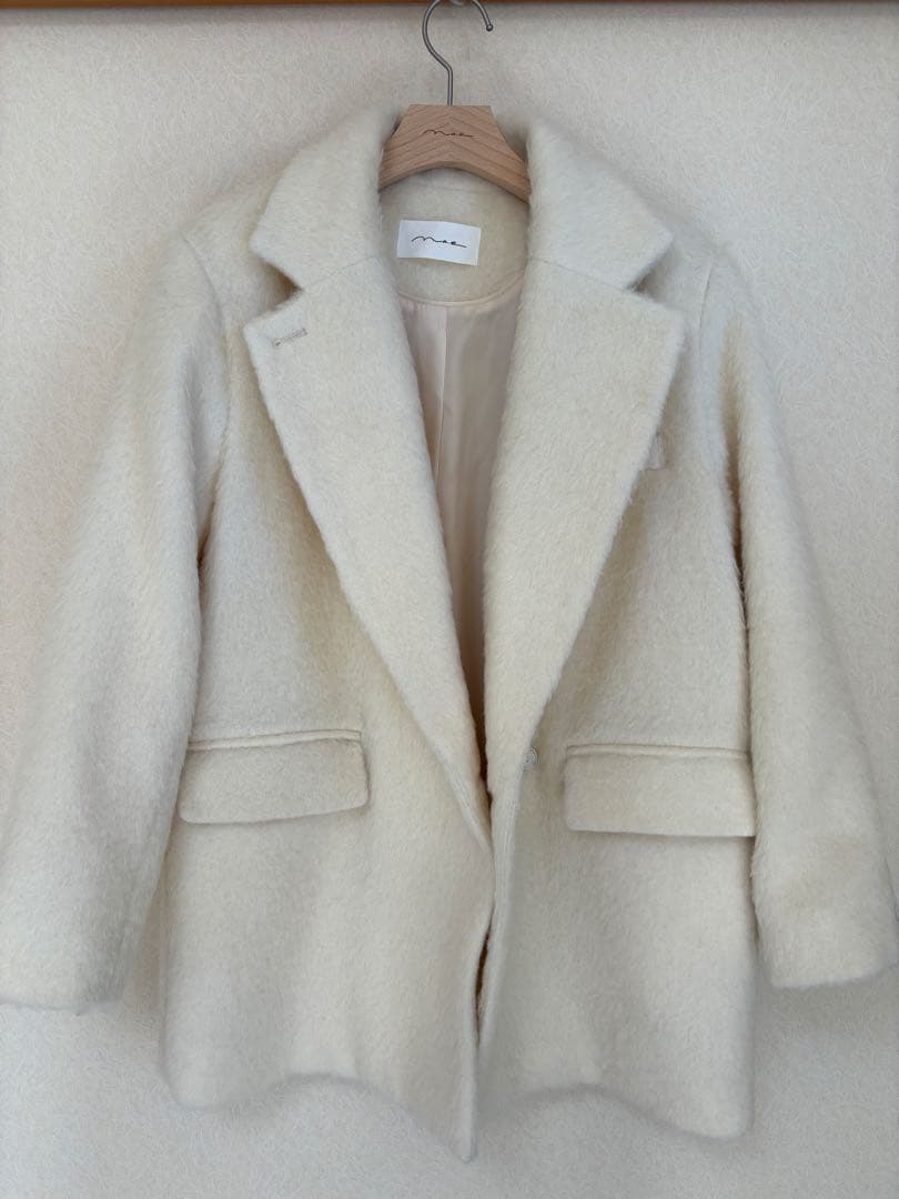 新品 nae. Wool Alpaca Shaggy Coat_Ivory
