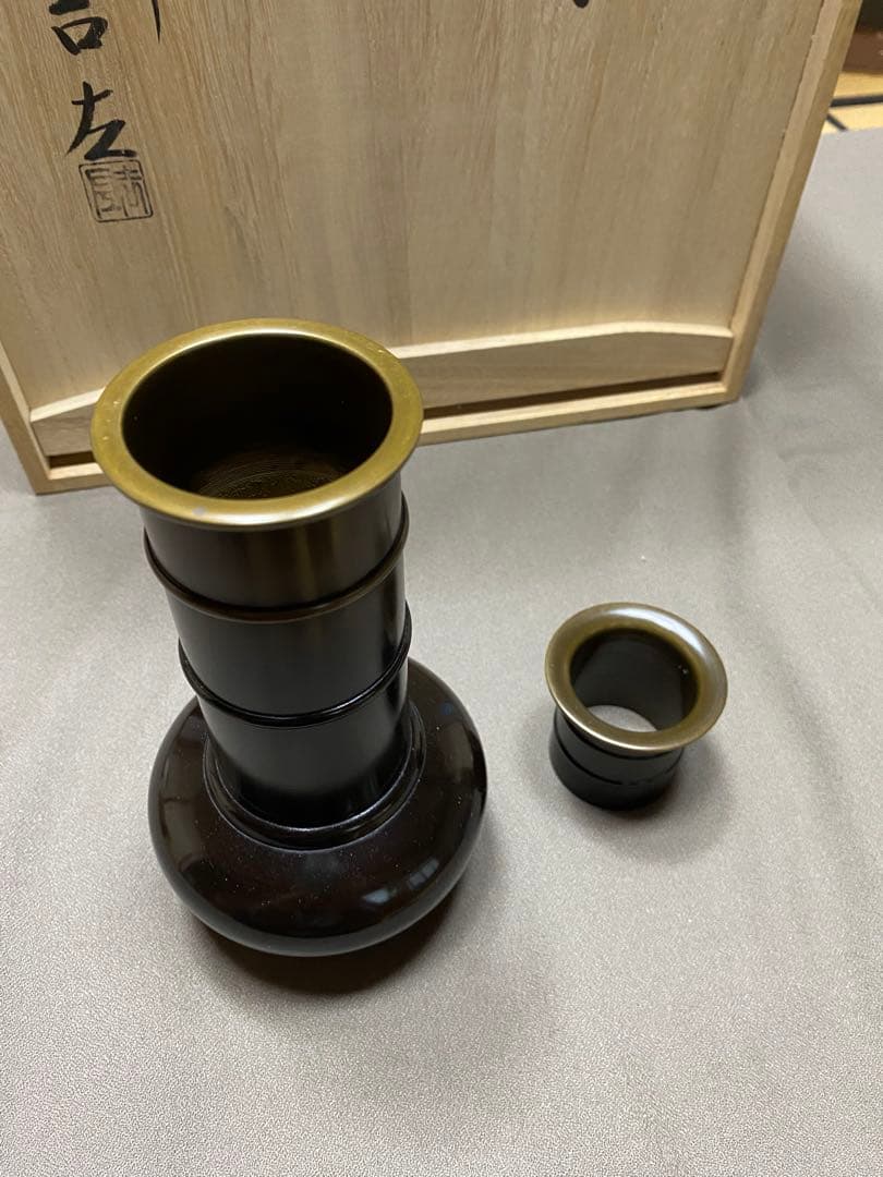 【本日限定】茶道具/皆具 唐銅 利休形 金森吉左作