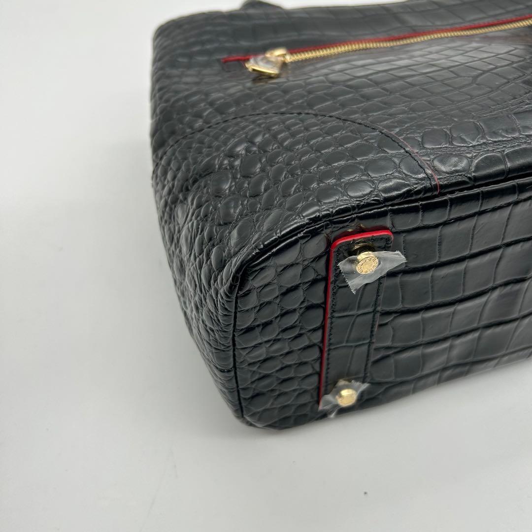 未使用　ココセリュックスゴールド　ショルダーバッグ　2way　クロコ型押し　A4