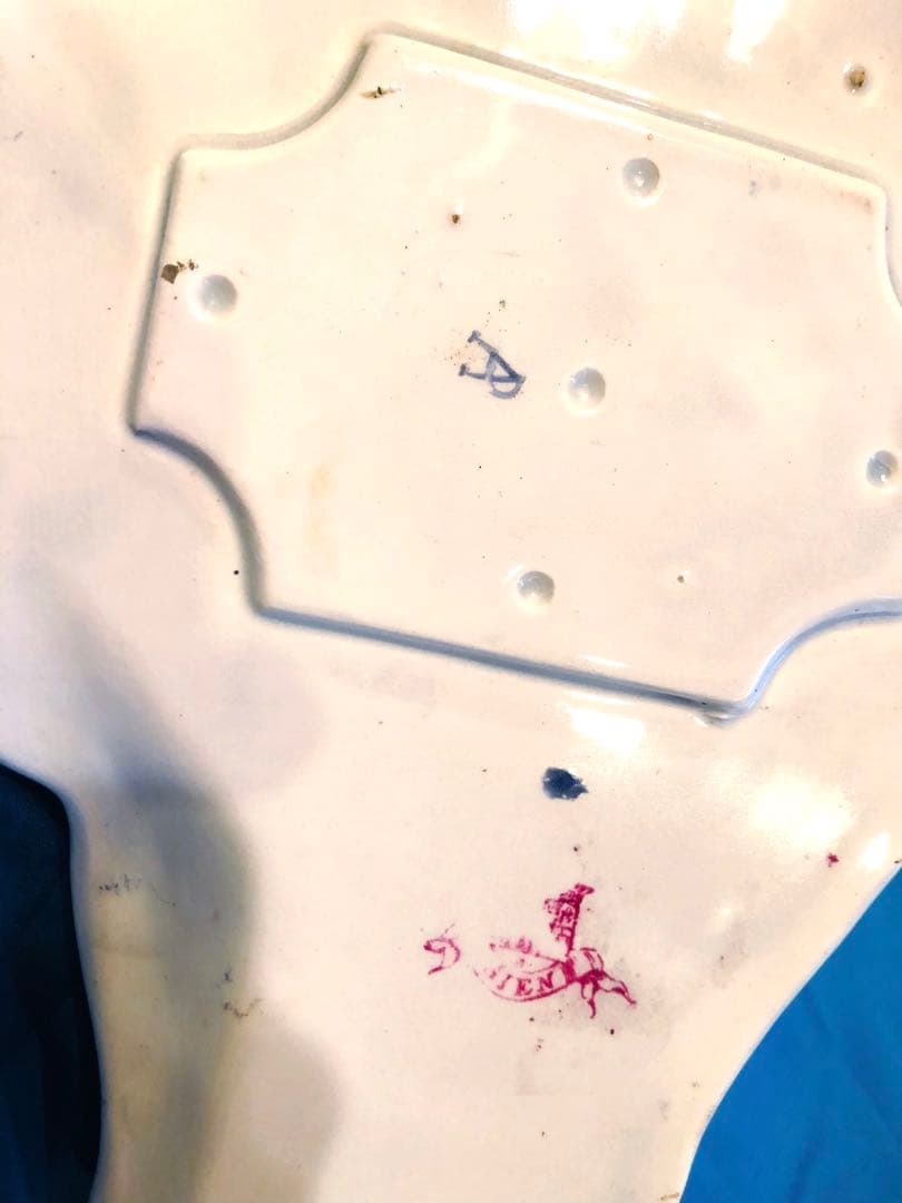 マイセン アンティーク☆ウォールフラワーベース♪大型35cm☆流水波形花々★希少