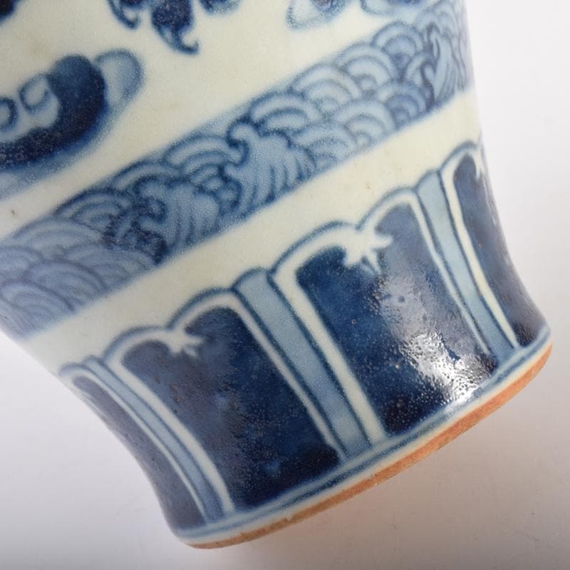 中国　青花　花卉雲龍鳳凰文　梅瓶　V　6953