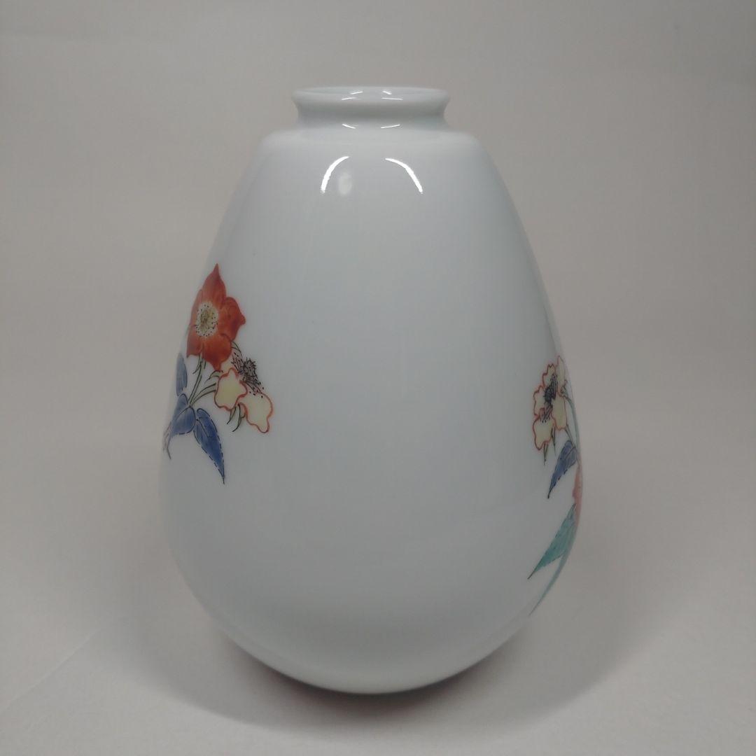 十四代 酒井田柿右衛門 錦 苺花文 一輪差 共箱 栞付／花瓶 花生け 有田焼