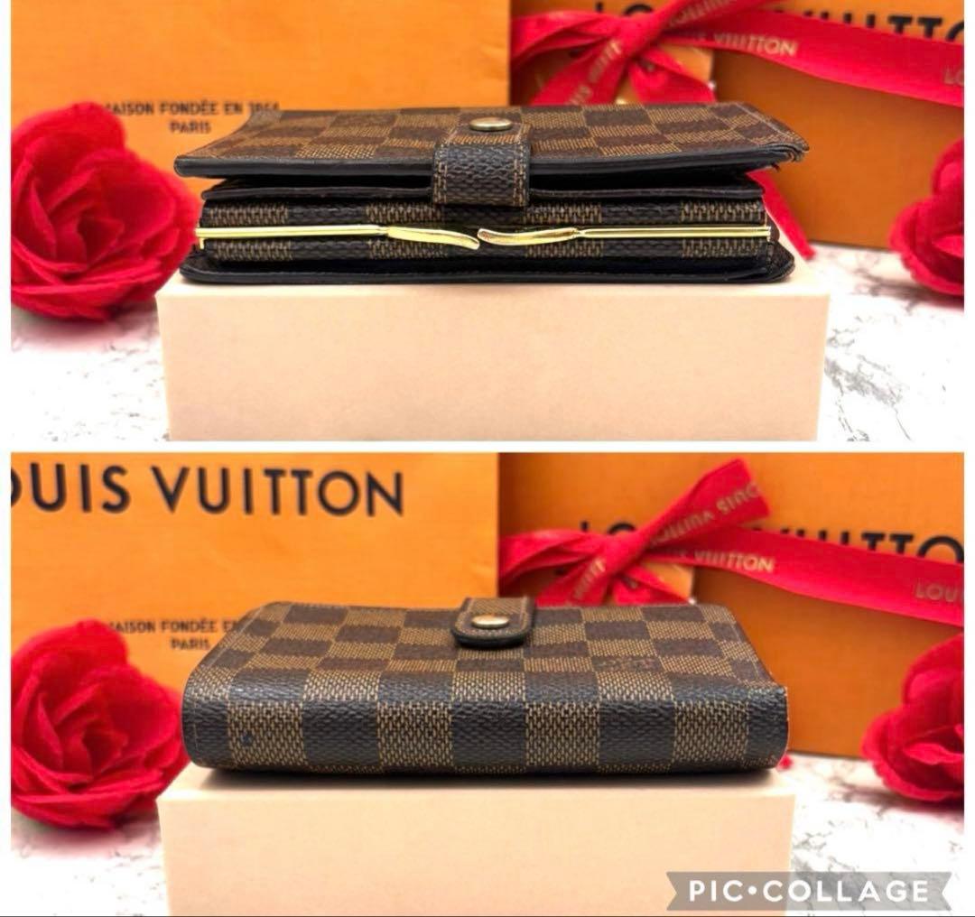 【極美品】ルイヴィトン ポルトフォイユ ヴィエノワ ダミエ がま口 二つ折り財布