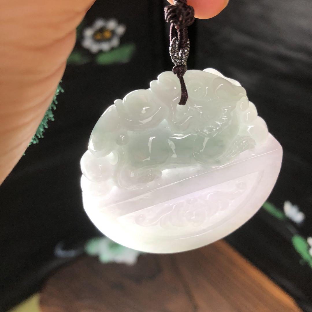 本翡翠　氷潤レトロ風貔貅、蝙蝠