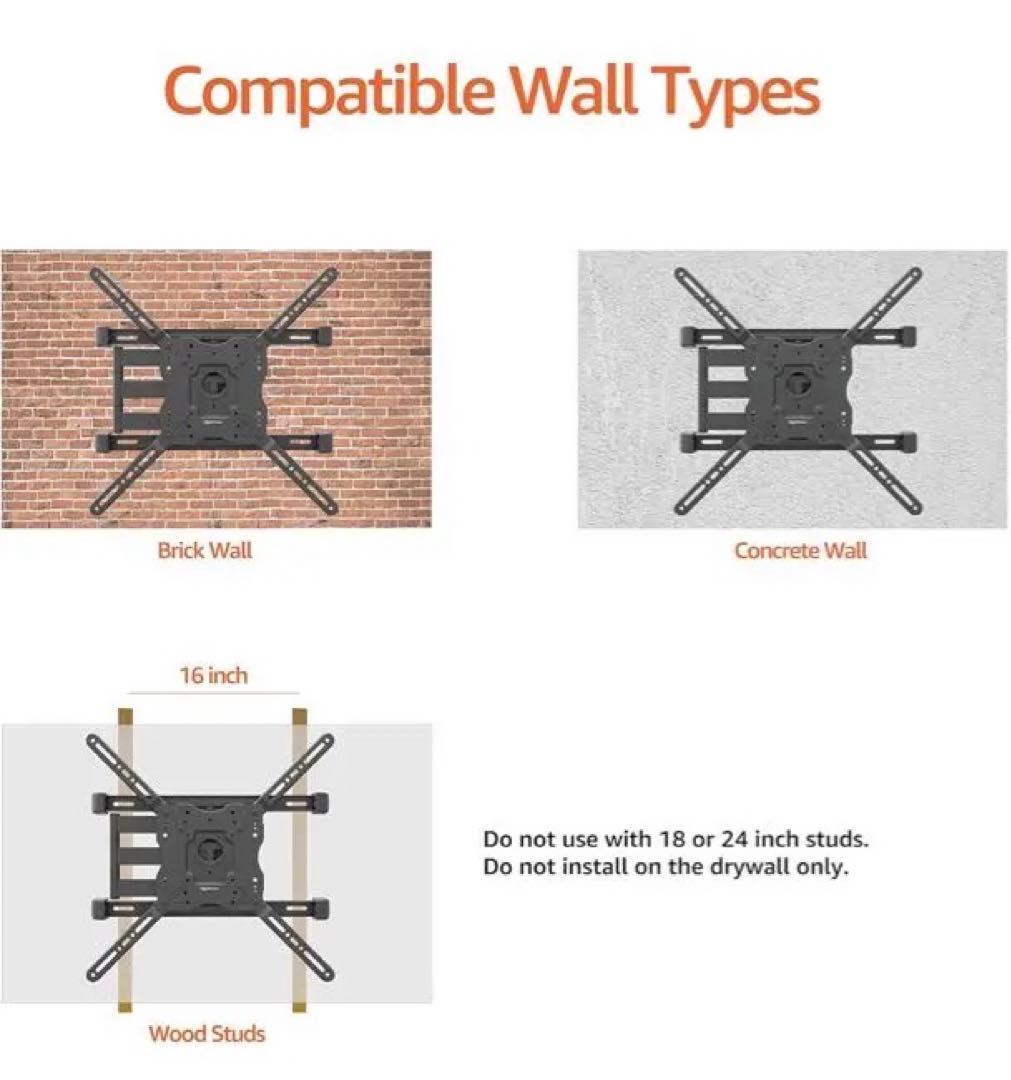テレビ壁掛け金具フルモーション水平ポスト設置レベリング付 32~86インチ対応