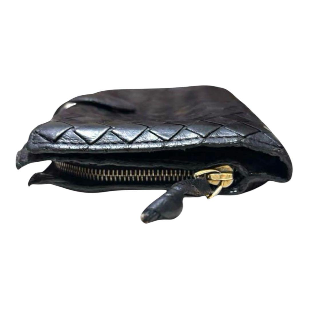 人気　ボッテガヴェネタ　折り財布　レザー　ダークブラウン　イントレチャート