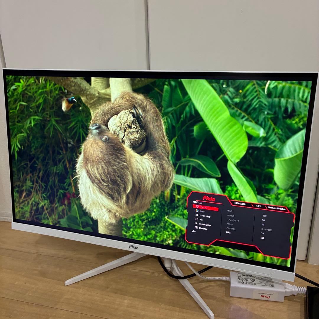 美品！！PIXIO 白 ゲーミングモニター 27インチ 160Hz 4K
