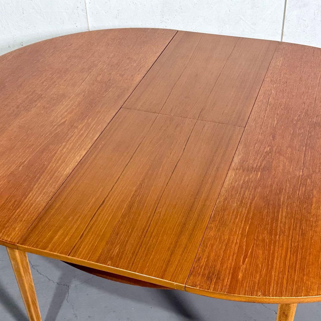 イギリスビンテージ チークラウンド エクステンションテーブル(302)