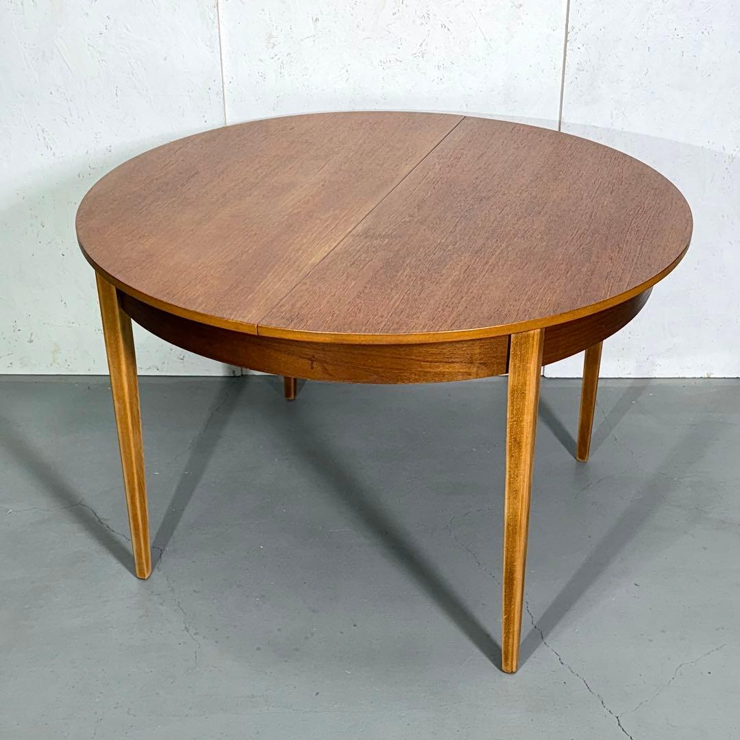 イギリスビンテージ チークラウンド エクステンションテーブル(302)