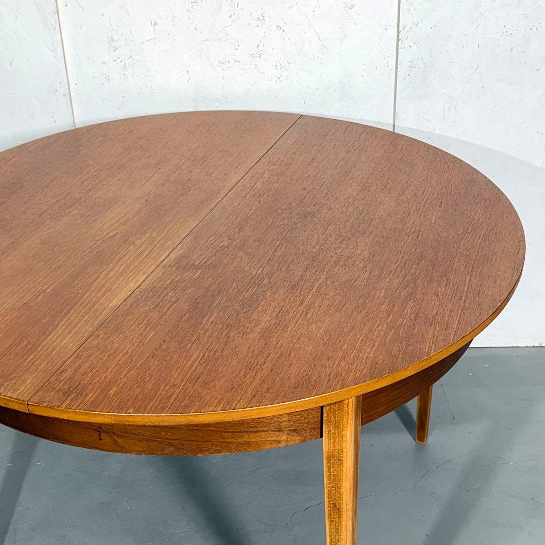 イギリスビンテージ チークラウンド エクステンションテーブル(302)