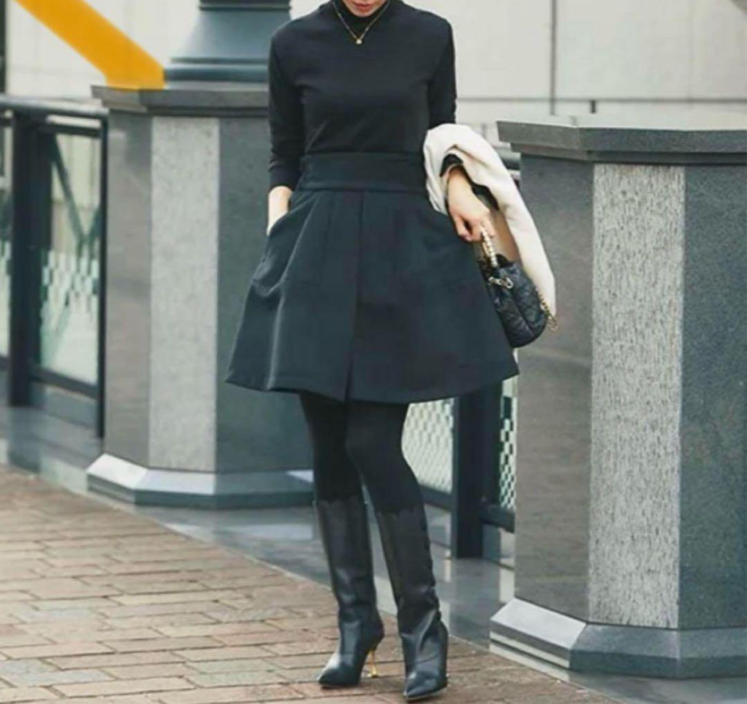 極美品seventenアフレスカート 式パンツ ハイウエストフレアキュロット