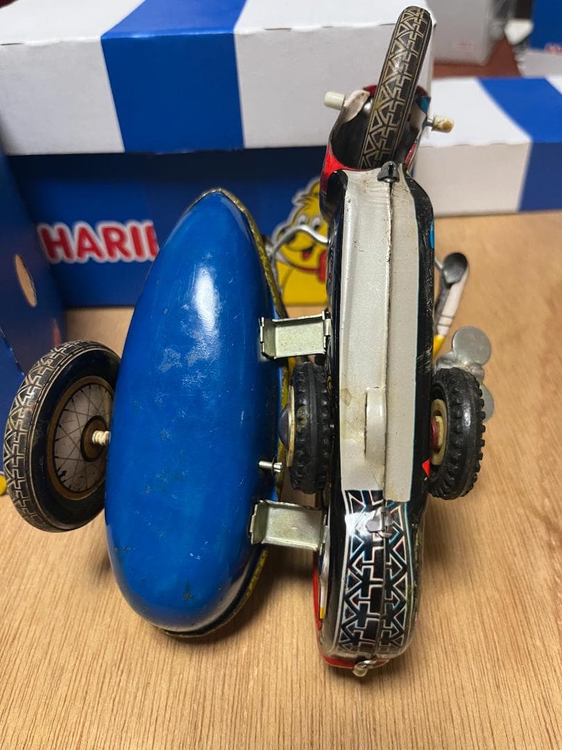 【初版】1960年代　ブリキサイドカー　動作確認済【キカイダー流用】