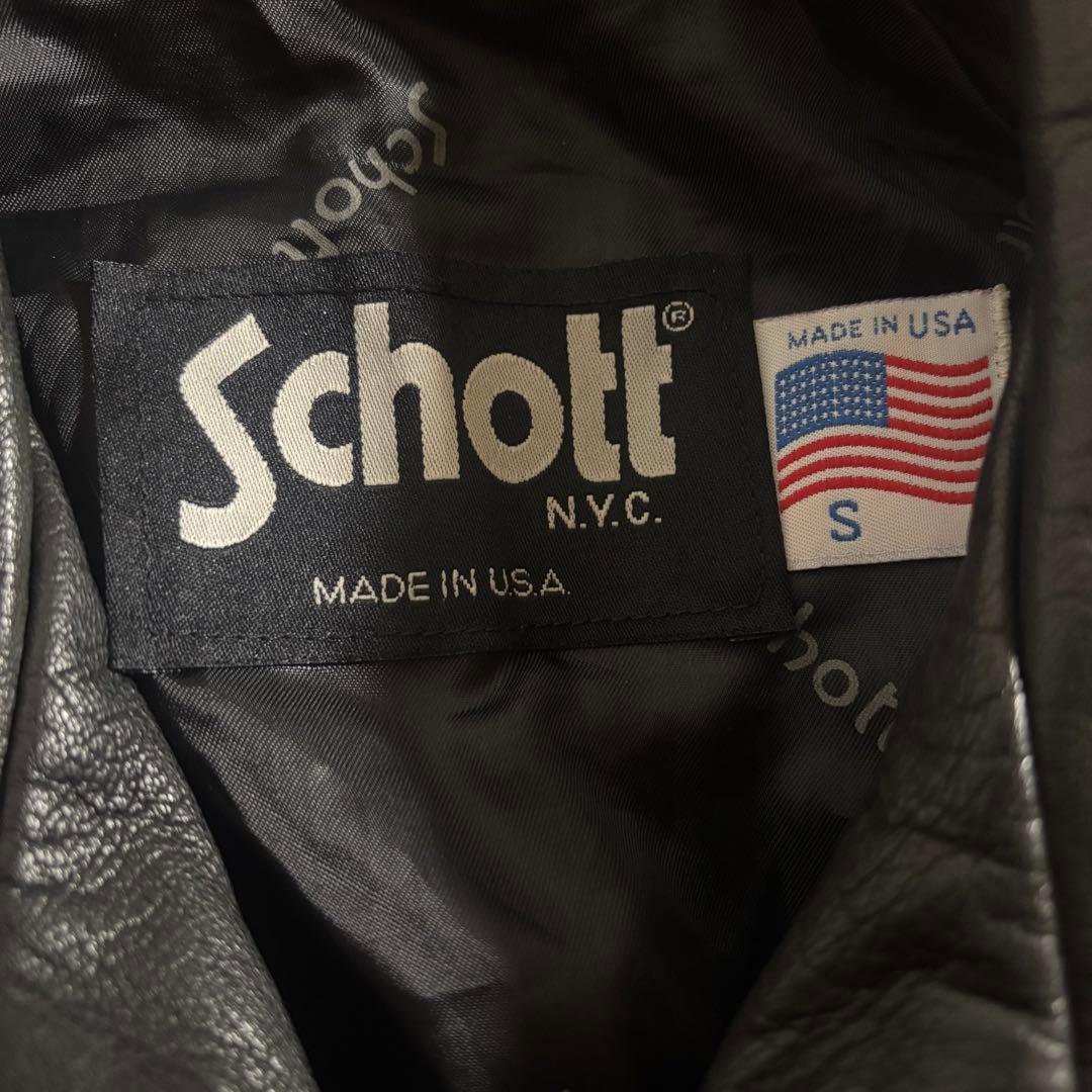 Schott 247W 短丈　シングルレザーライダース　レザージャケット　S