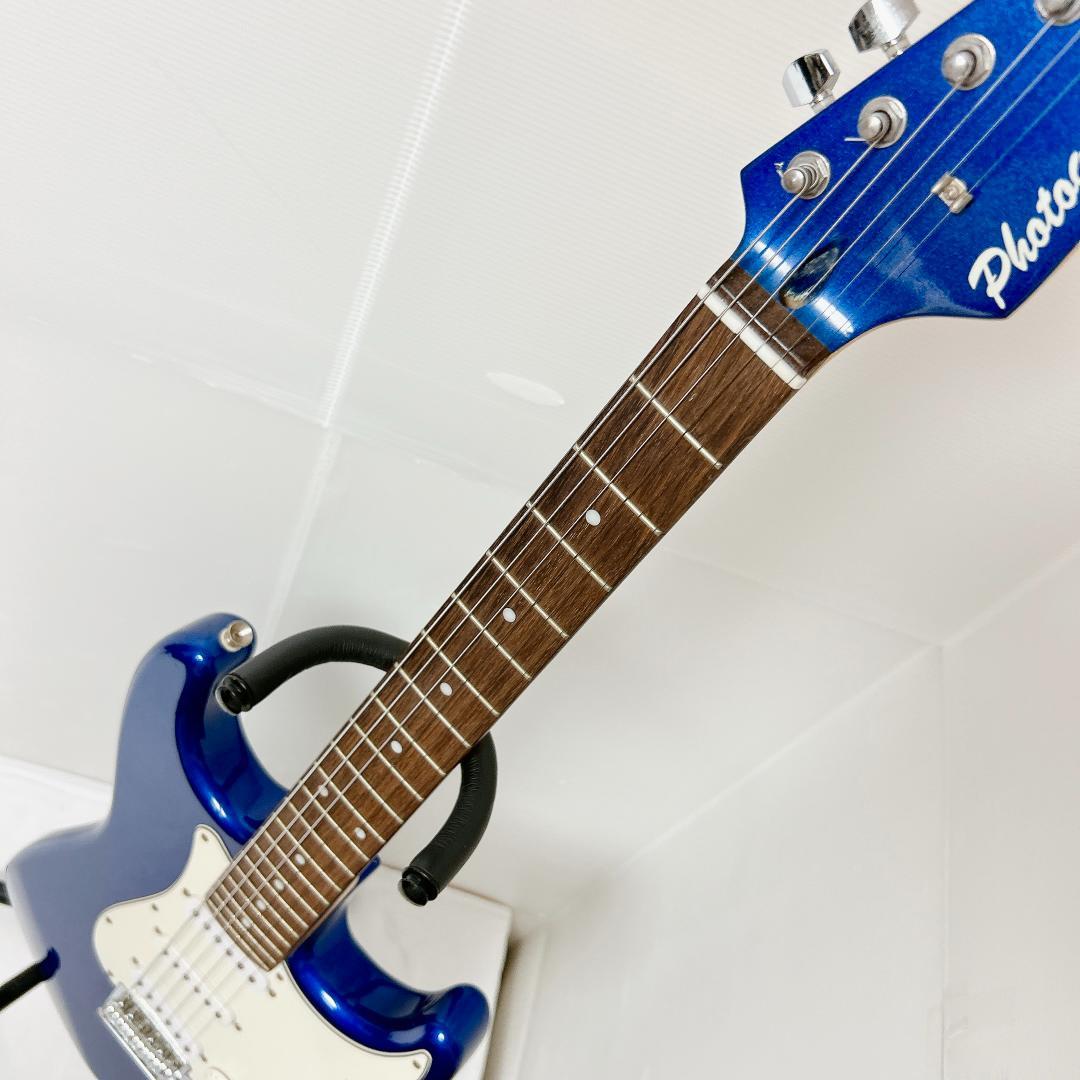 美品 Photogenic 初心者向けギター ストラトキャスター ブルー 青