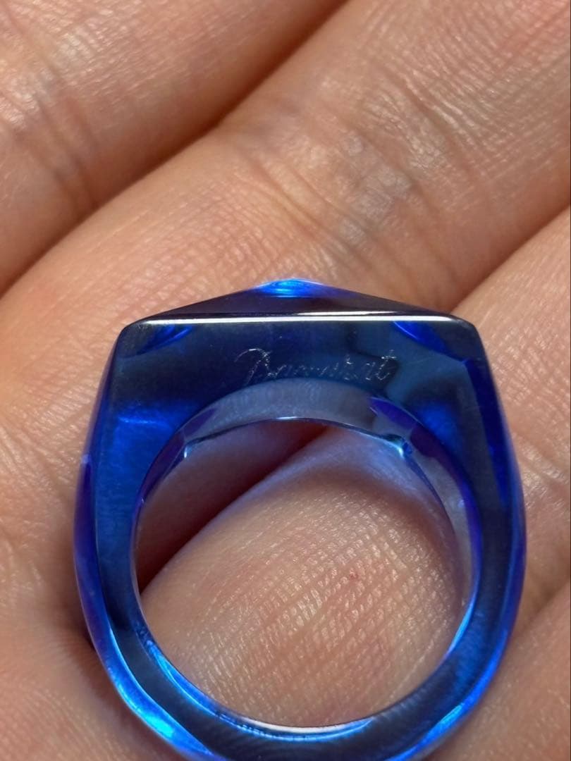 Baccarat クリスタルリング 青