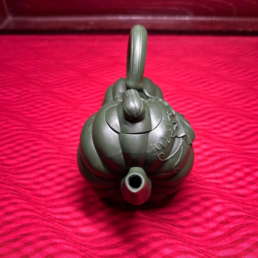 067 骨董品　朱泥南瓜急須　茶壶 　　高建芳製