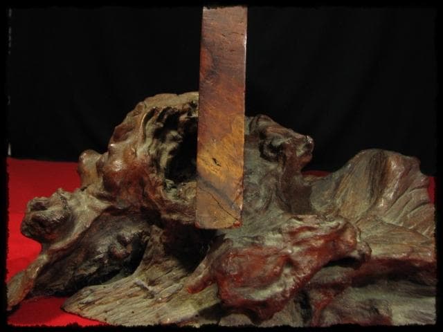 大型 花梨 玉杢 瘤 衝立 結界 置物 一枚板 天然木 間仕切 玄関飾 e58