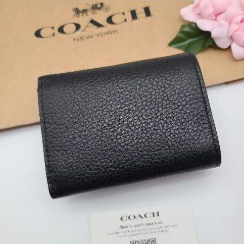 新品　COACH　コーチ　折り財布　ブラック　正規品