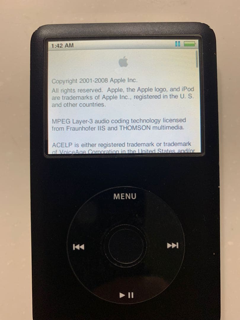 iPod classic 80GB ブラック（第6世代）【中古•動作確認済み】