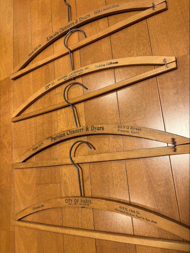 アンティーク ビンテージ 木製 ハンガー 4本セット USA アメリカ 古着