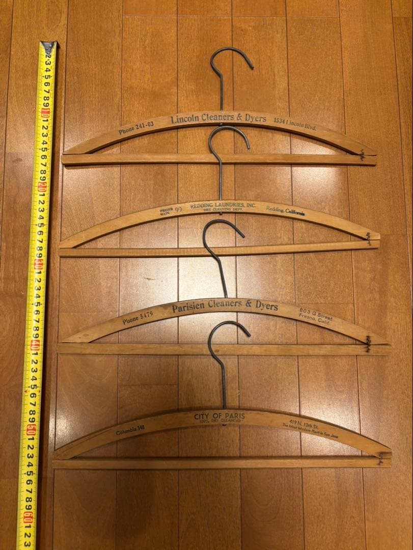 アンティーク ビンテージ 木製 ハンガー 4本セット USA アメリカ 古着
