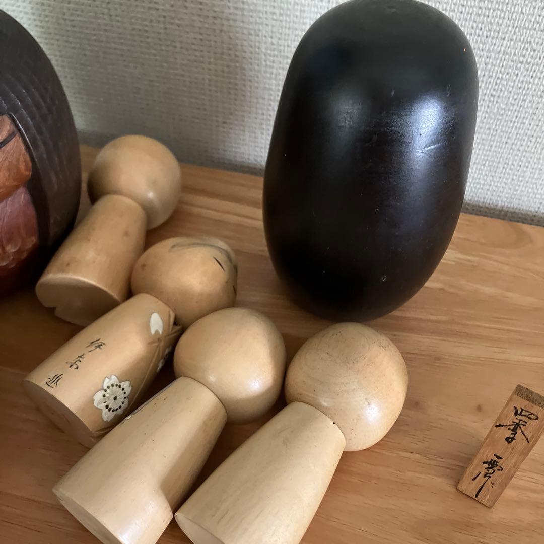 日本の木製こけし人形セット