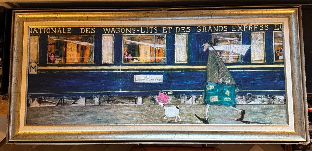 極美品‼️✨絵画【サムトフト】イケてるオリエント急行 ゴールドフレーム