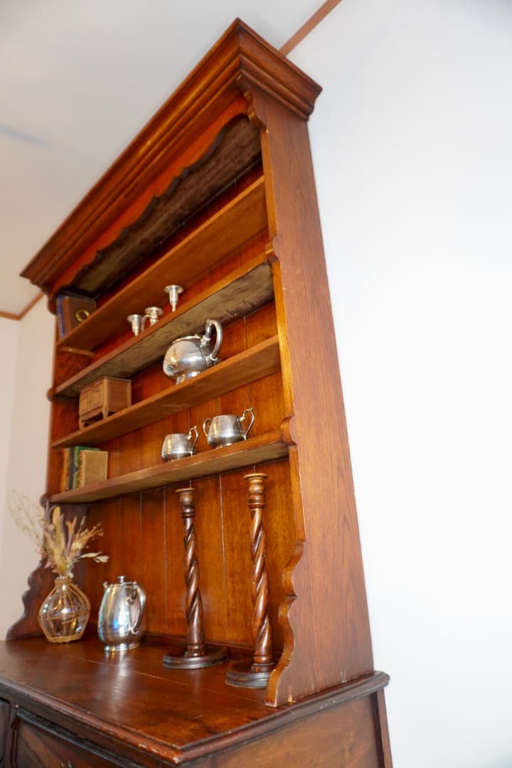 イギリス アンティーク 食器棚 カップボード H210cm