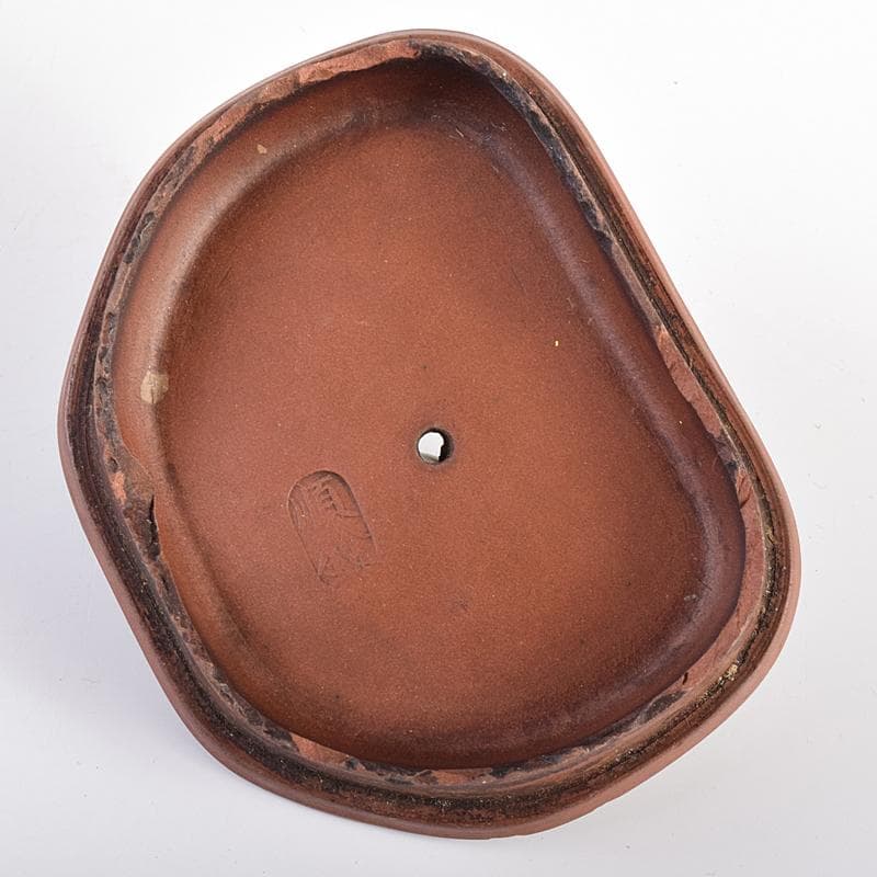 中国　宣興紫砂銘　紫砂　朱泥　色絵桃文　急須　茶壷　D　R7722