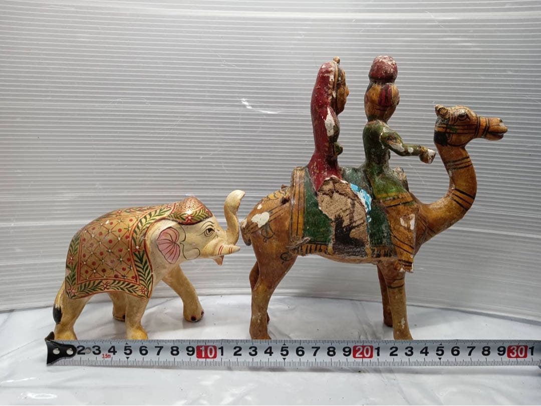 木製 郷土玩具 像と人形のセット インテリア 雑貨 アンティーク 骨董