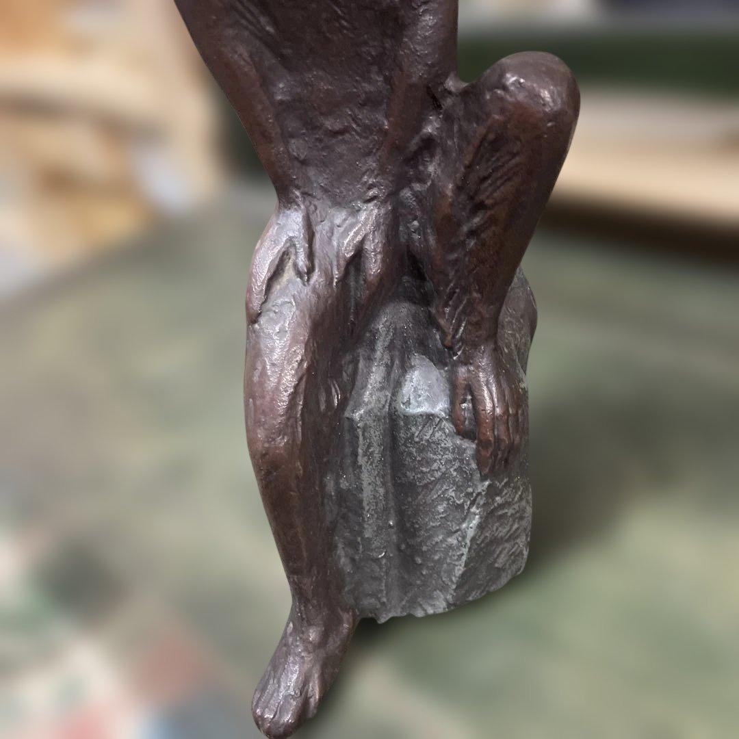 金属製猿の彫刻 約30センチ アンティーク調　重量感あります