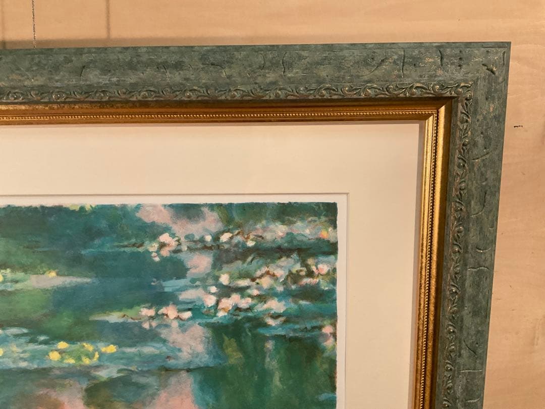 クロード・モネ　「睡蓮」　リトグラフ　刷り師サイン・エンボス印・エディション有り