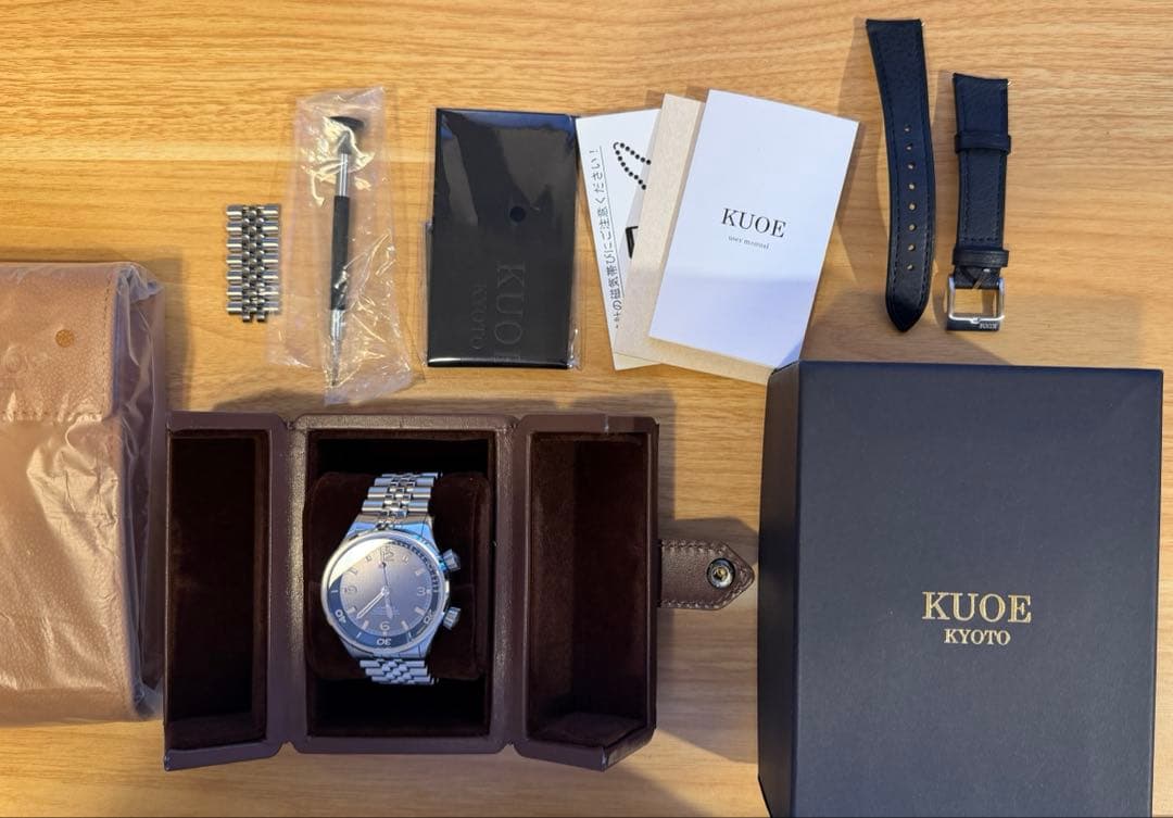 KUOE SOMBRERO 90-011 ブラック 20気圧防水 リネン文字盤