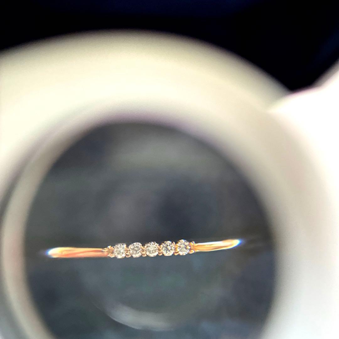 未使用に近い　18金ピンクゴールド　ダイヤピンキーring 5号