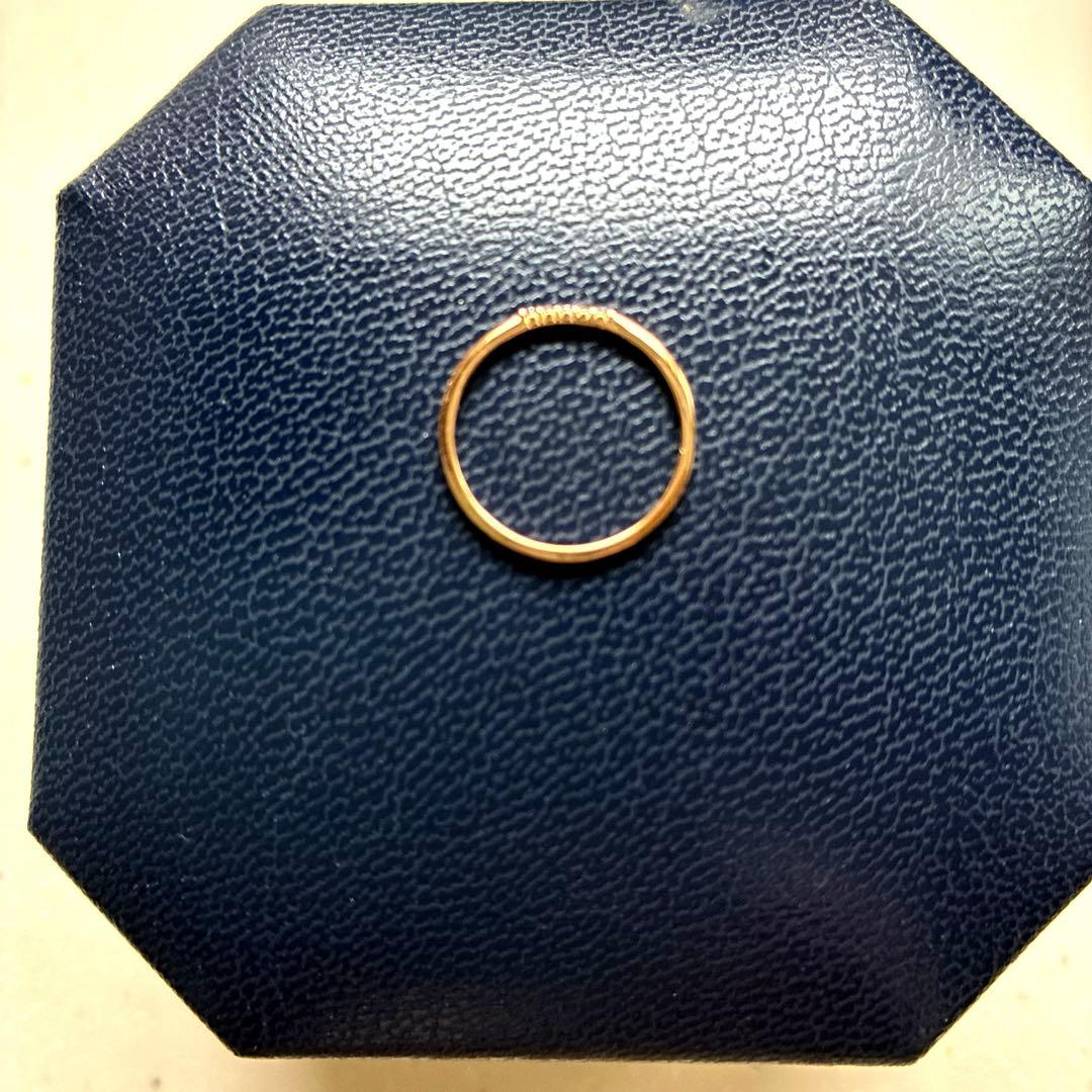 未使用に近い　18金ピンクゴールド　ダイヤピンキーring 5号