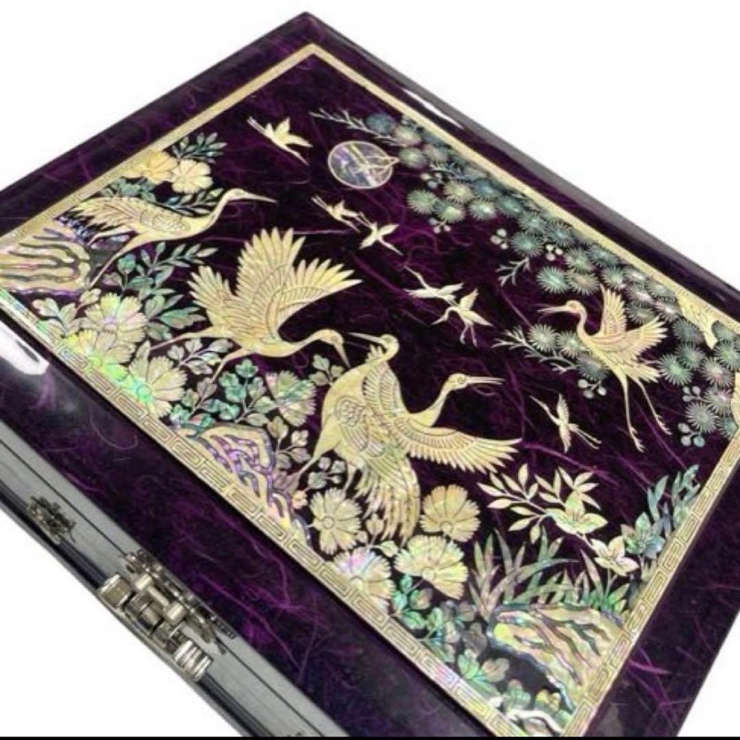 美しい✨ 韓国　螺鈿細工 漆器 小物入れ 宝石箱ジュエリーボックス伝統工芸